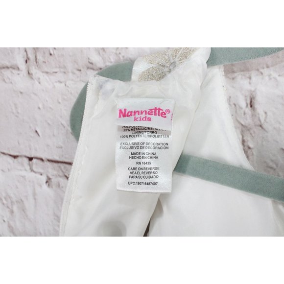 Nannette Ivory Floral Lacy Bow Tie Back Zip Dress Formal Party Dress 6X - Picture 5 of 9